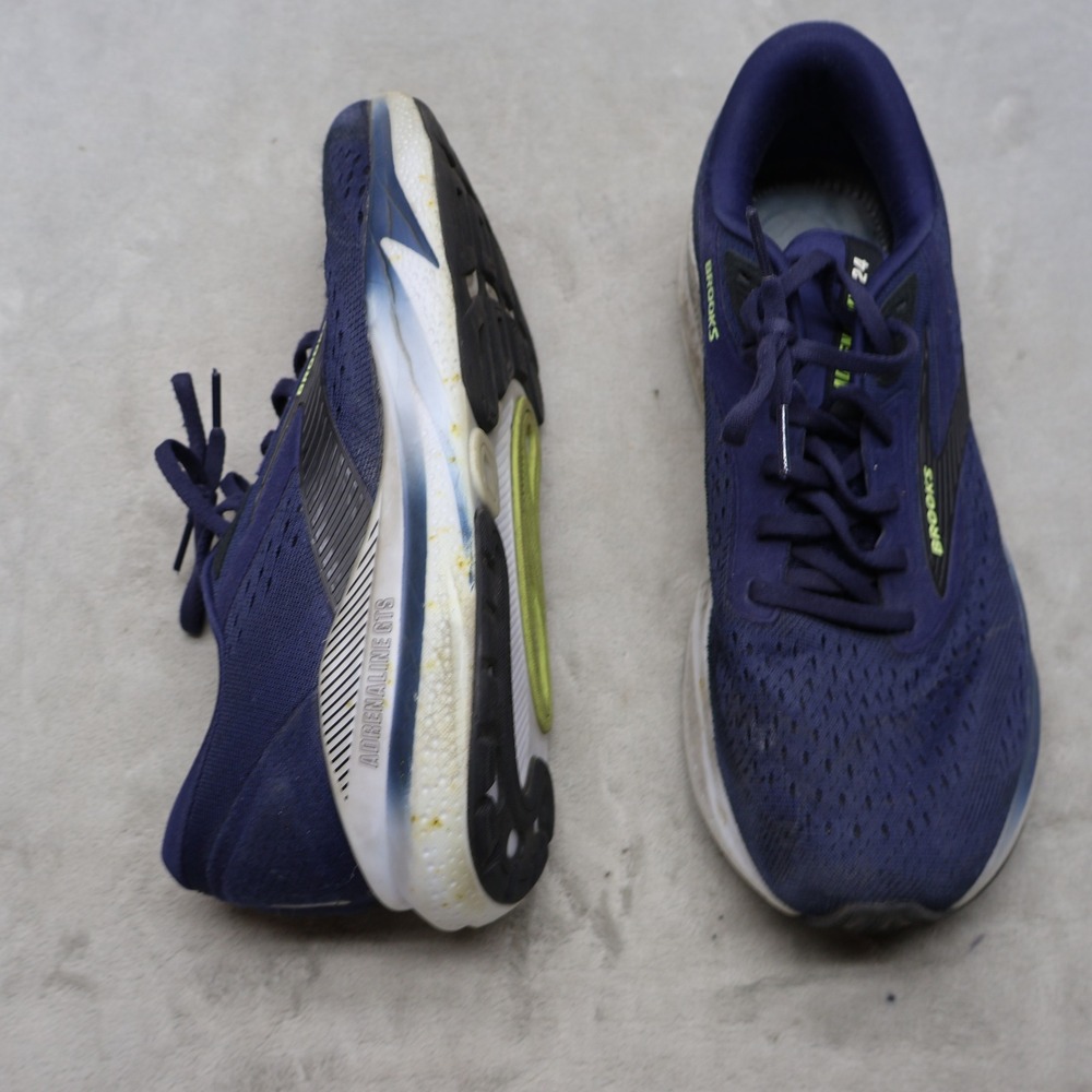 Brooks Mens 10.5D Running Shoes Blue Adrenaline GTS 24 Lightweight Athletic Jog